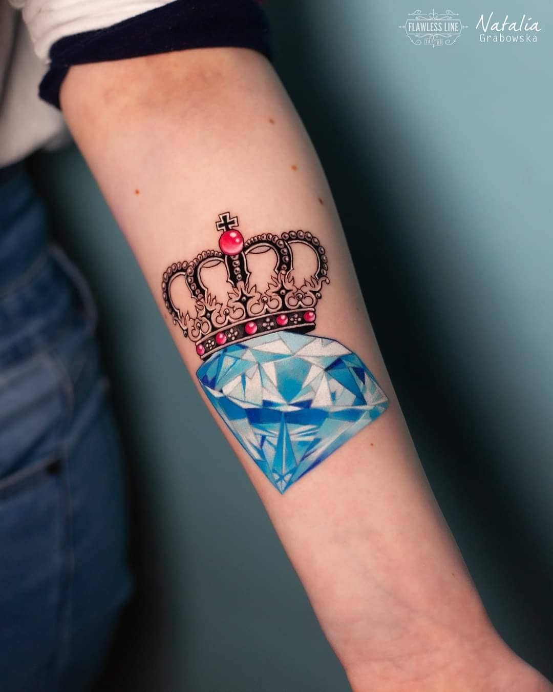 Abstract Watercolor Crown Tattoo Tattoo Design