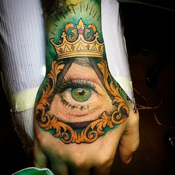 Colorful Crown Tattoo for the Neck Crown Neck Tattoo Tattoo Design