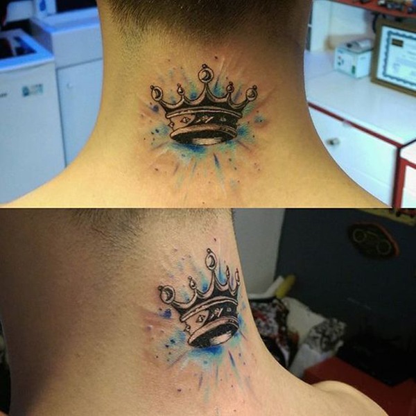 Crossed Bolts with Regal Coronet Tattoo Design