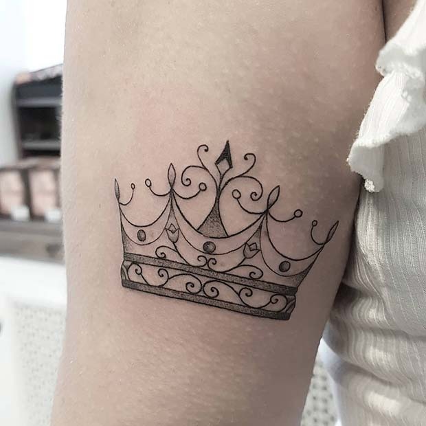 Rabbit with Regal Purple Crown Tattoo Tattoo Design