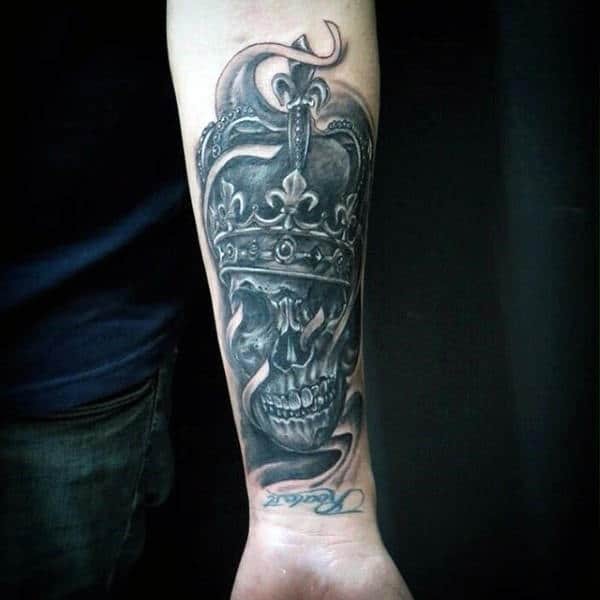 Regal Ankle Ink in Black and Gray Tattoo Design