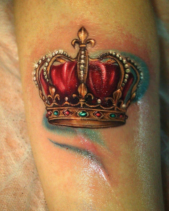 Small Pink Crown Body Art Tattoo Design Tattoo Design