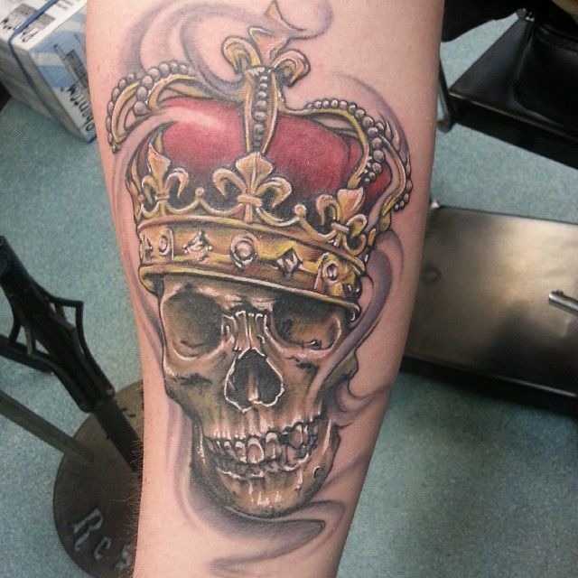 Vivid, Crowned LionTattoo Sleeve Tattoo Design