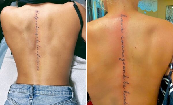 Cursive Spine Tattoo Ideas That Make a Bold Artistic Statement