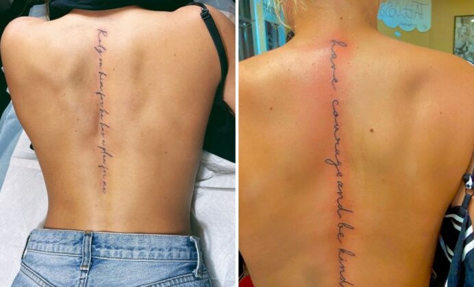 Cursive Spine Tattoo Ideas That Make a Bold Artistic Statement