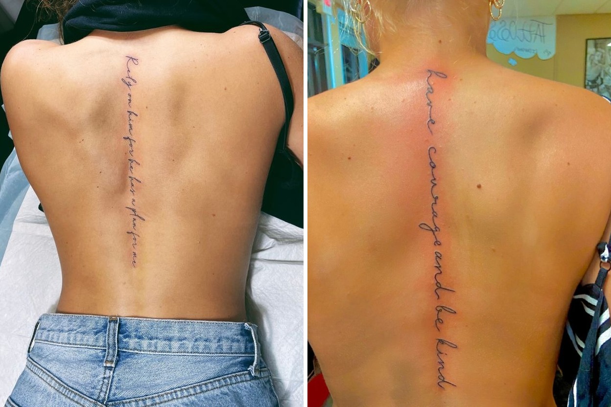 Cursive Spine Tattoo Ideas That Make a Bold Artistic Statement Featured Lookbook Collage