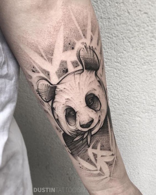 Artsy Panda Sitting in a TreeSmall Tattoos Tattoo Design