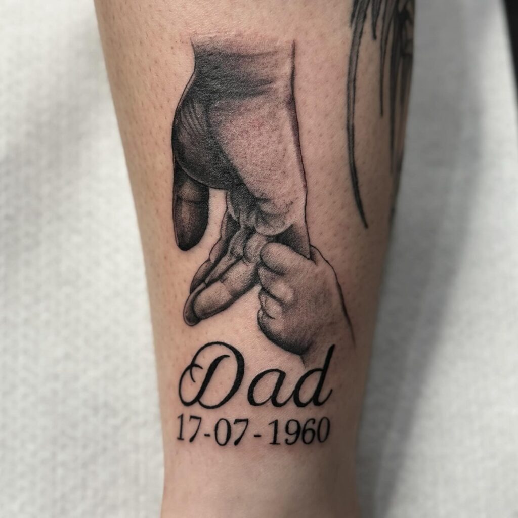 Angel Wings Dad and Son Walk Tattoo Tattoo Design