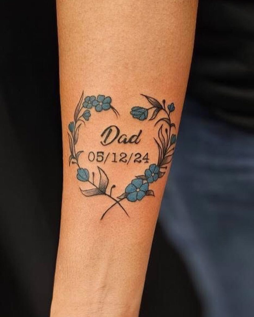 Father and Daughter Silhouette Memorial Tattoo Tattoo Design