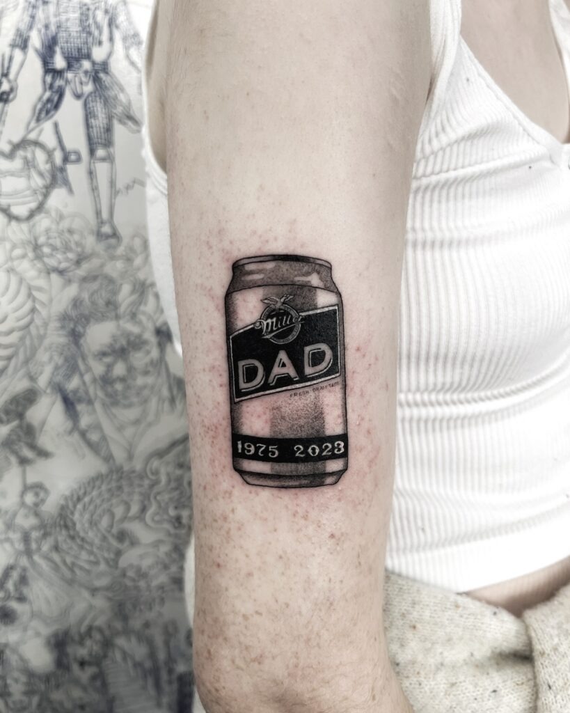 Galaxy Dad and Daughter Tattoo in Forest Setting Tattoo Design