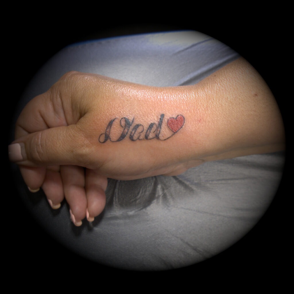 Infinity Heart Memorial Tattoo with Wings for Dad Tattoo Design