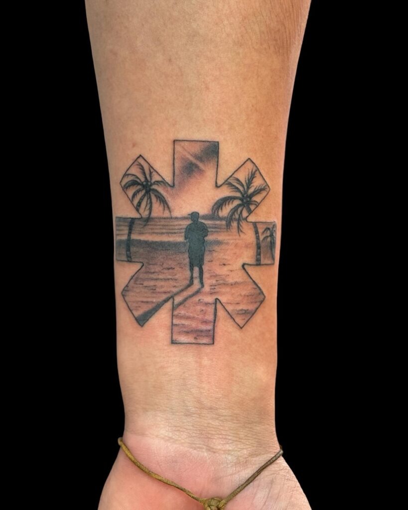 Simple Script Dad Memorial Tattoo with Date Tattoo Design