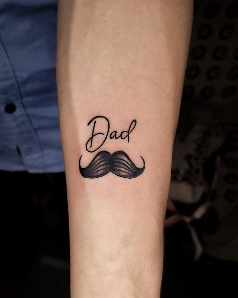 “Dad” with Circular Quote Tattoo Tattoo Design
