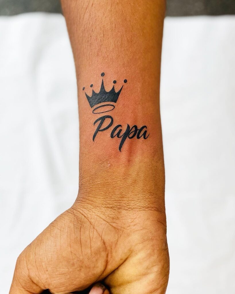 “Daddy” Tattoo with Heart Accent Tattoo Design