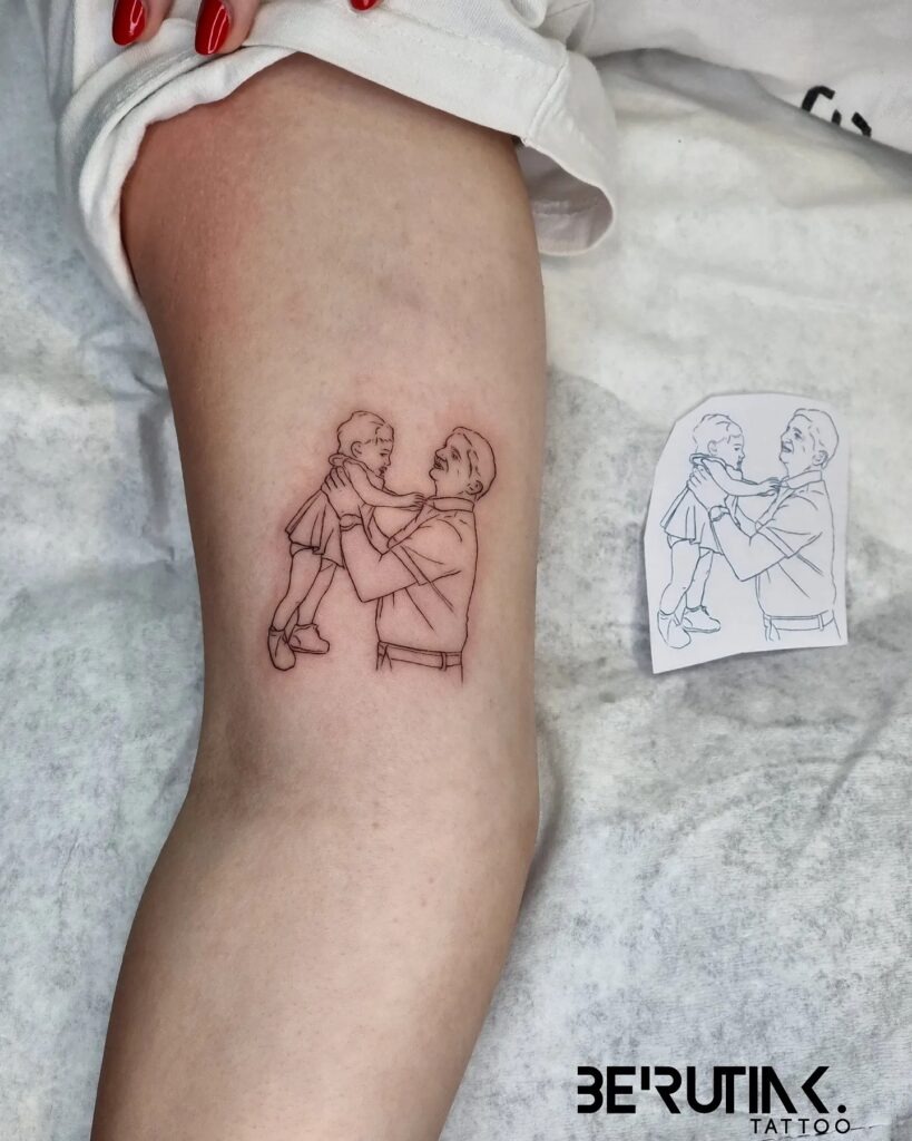 Father and Child Hands Tattoo Tattoo Design