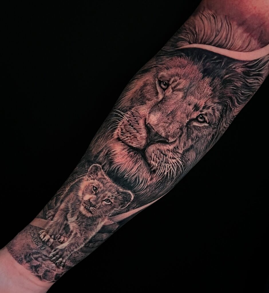 Father and Child Walking Tattoo Tattoo Design
