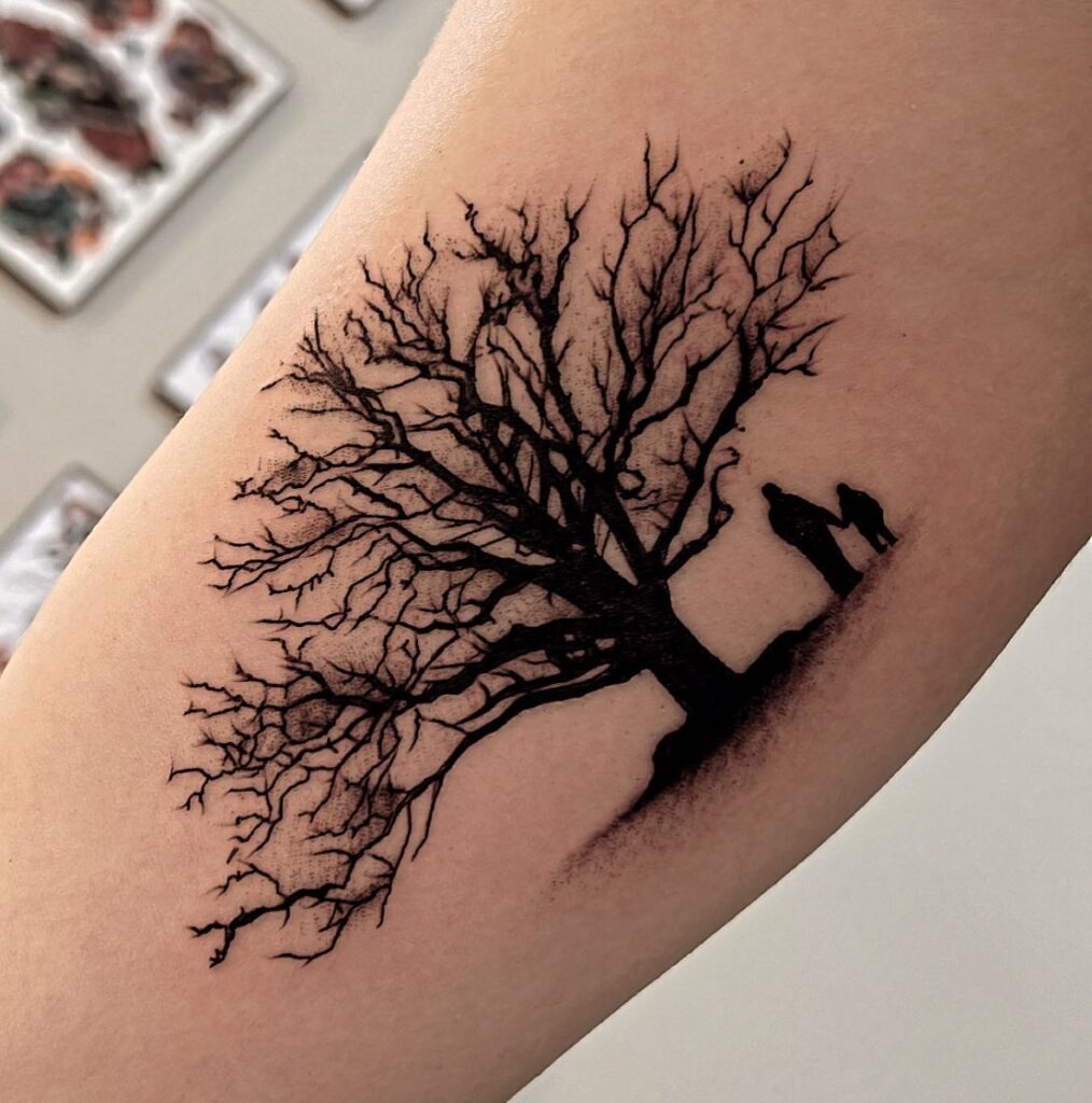 Father-Daughter Silhouette Wrist Tattoo Tattoo Design
