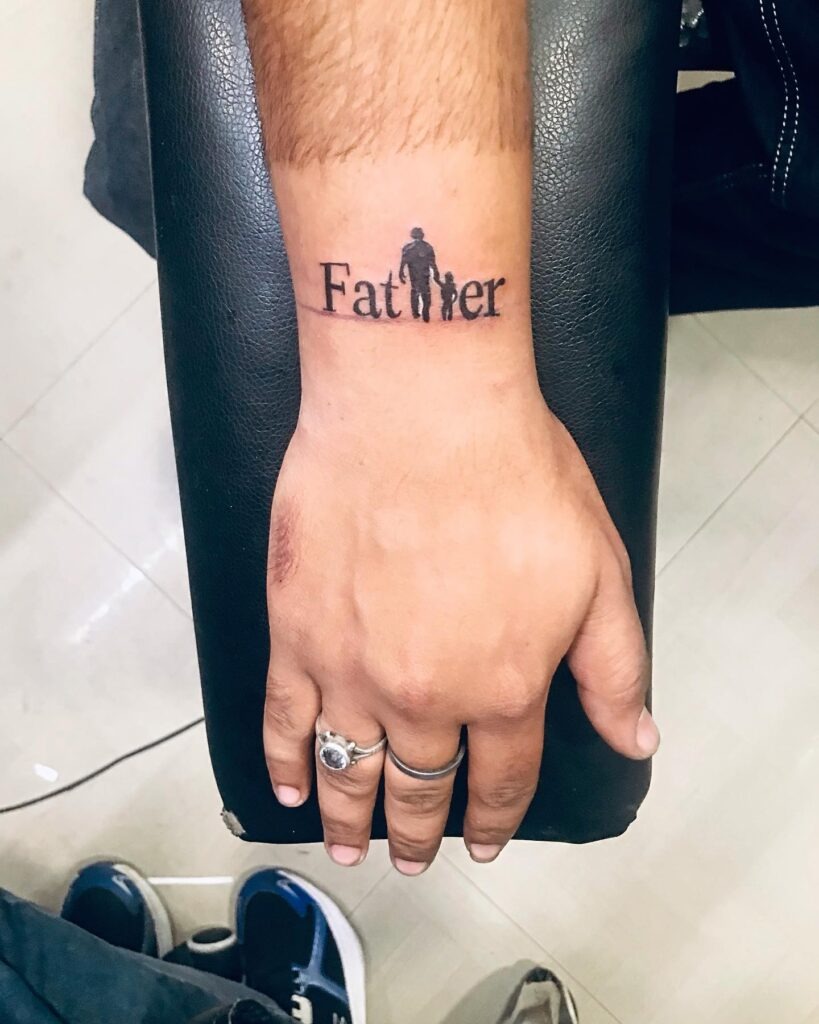 “Forever in My Heart” Dad Memorial Tattoo with Butterfly Tattoo Design