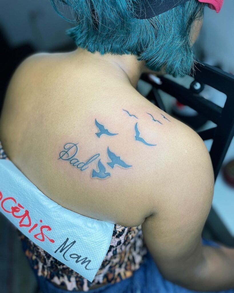 Little Girl with Heart and “Papa” Tattoo Tattoo Design