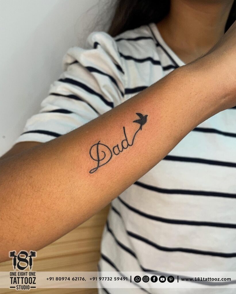 “Miss You Dad” Silhouette Tattoo Tattoo Design