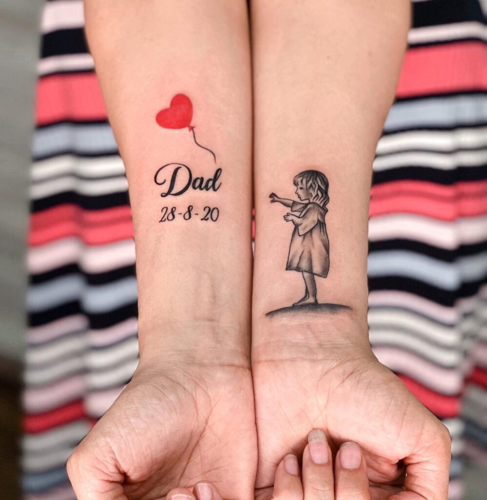 Red Rose “Dad” Tattoo Tattoo Design