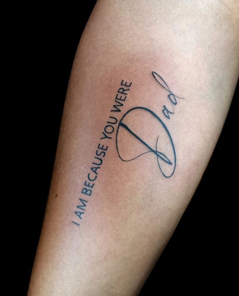“Rock On Dad” Guitar Tattoo Tattoo Design