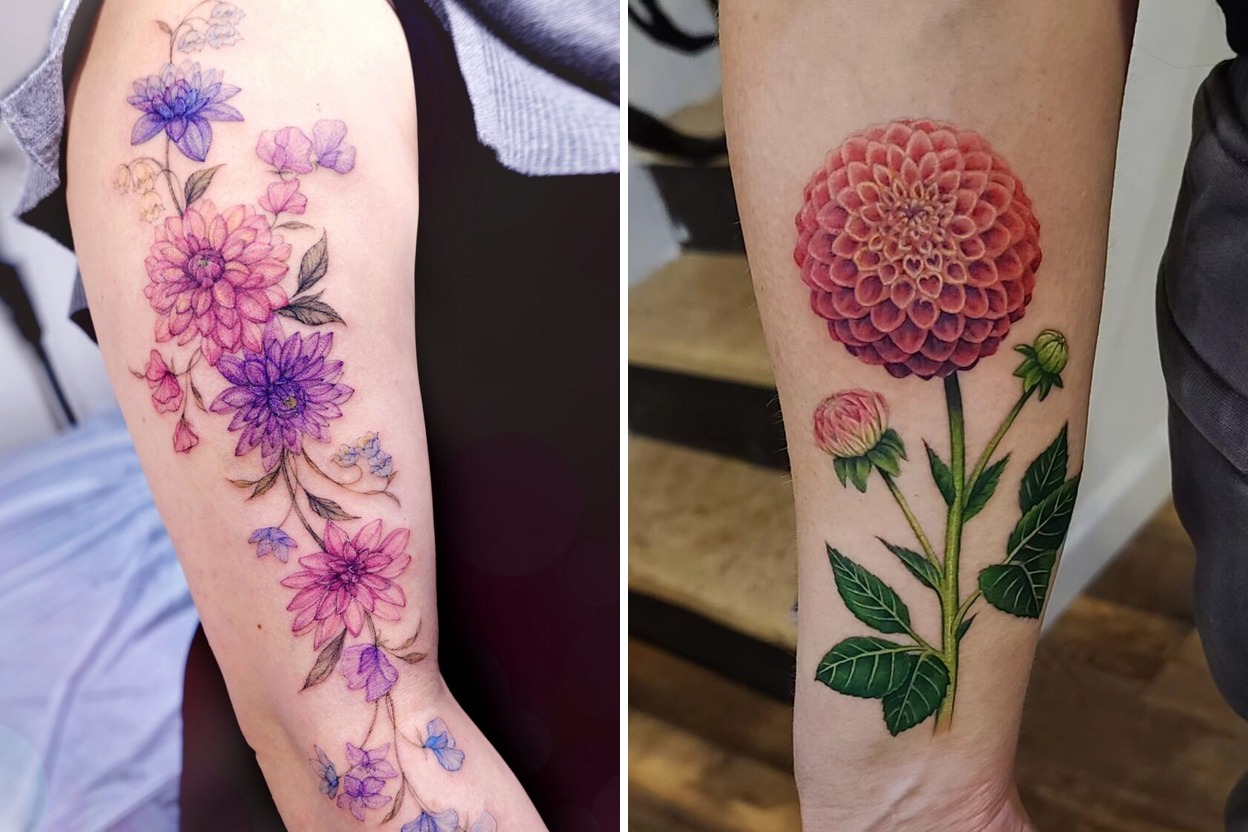 47+ Dahlia Tattoo Ideas For Unique Personal Expression Featured Lookbook Collage