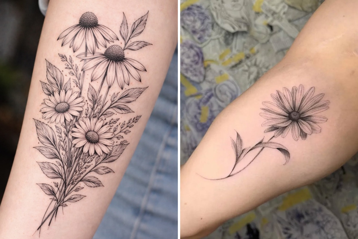 31+ Daisy Tattoo Ideas & Inspiration Featured Lookbook Collage