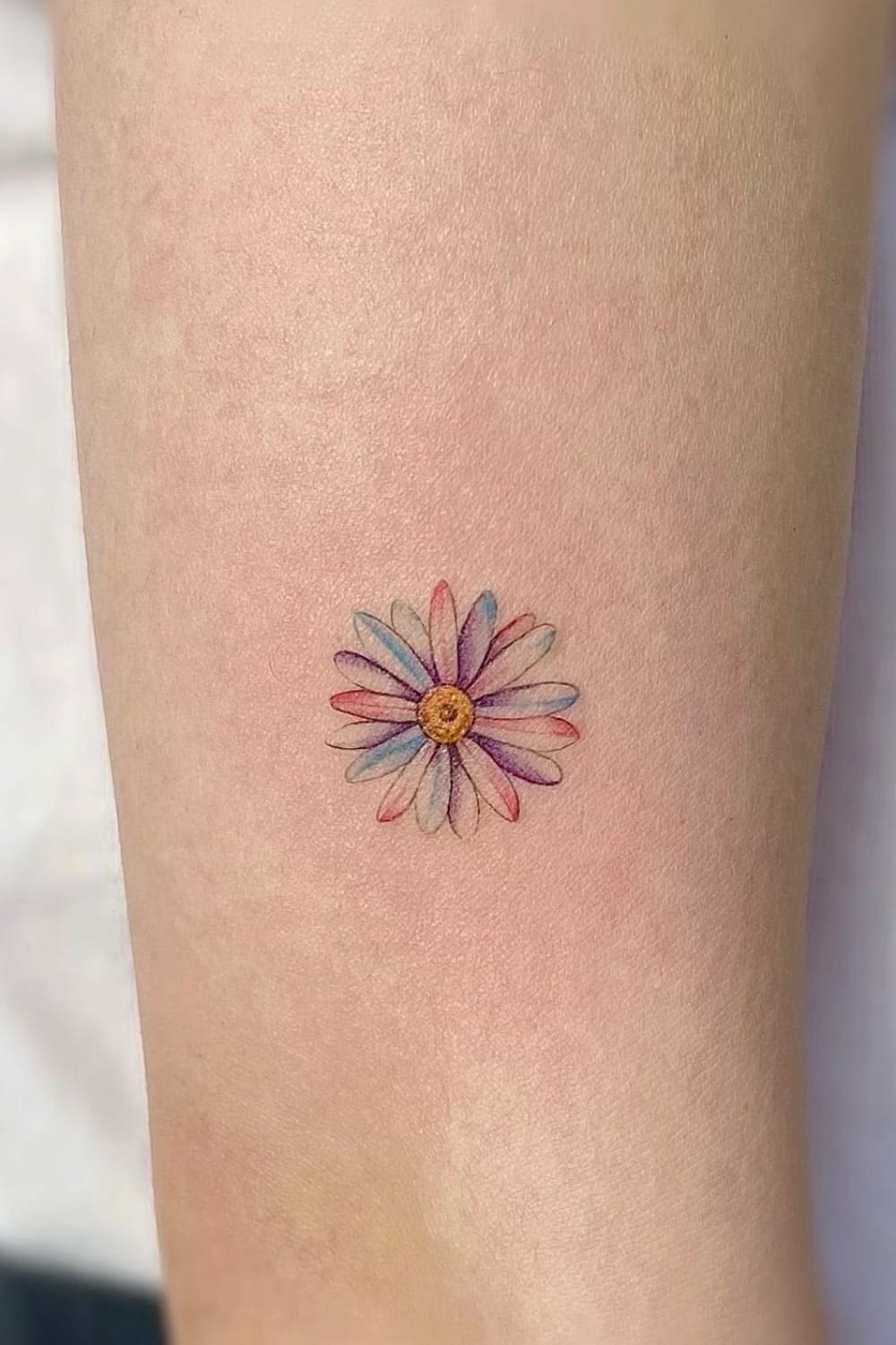 Sunlit Daisy Forearm Design Tattoo Design