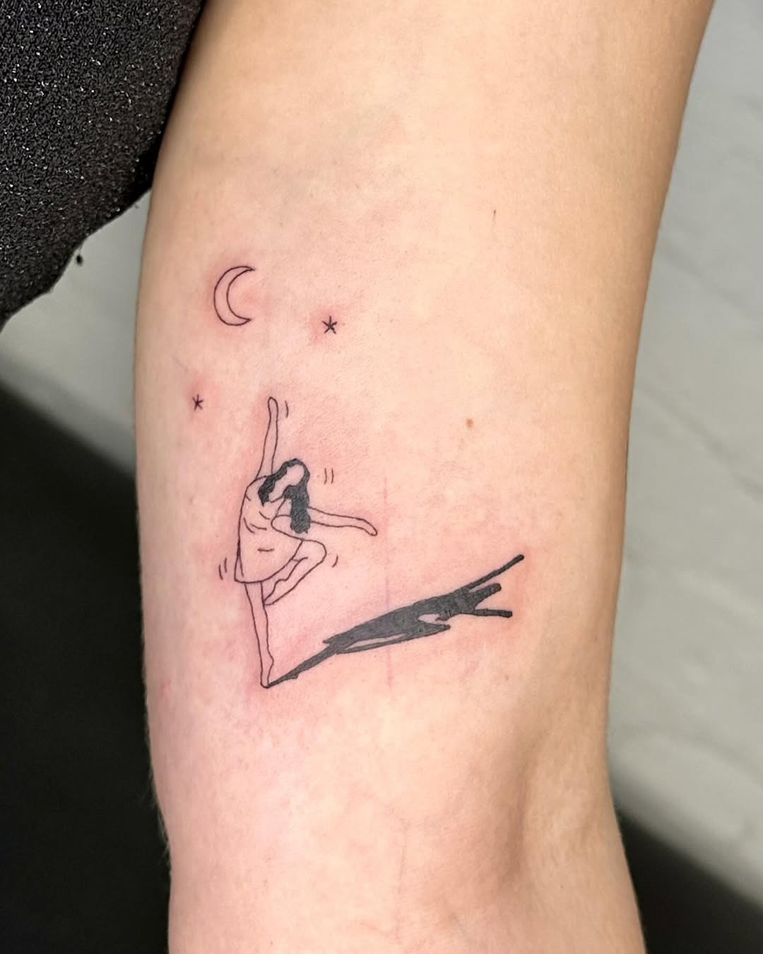 A graceful ballet dancer under the moon Tattoo Design