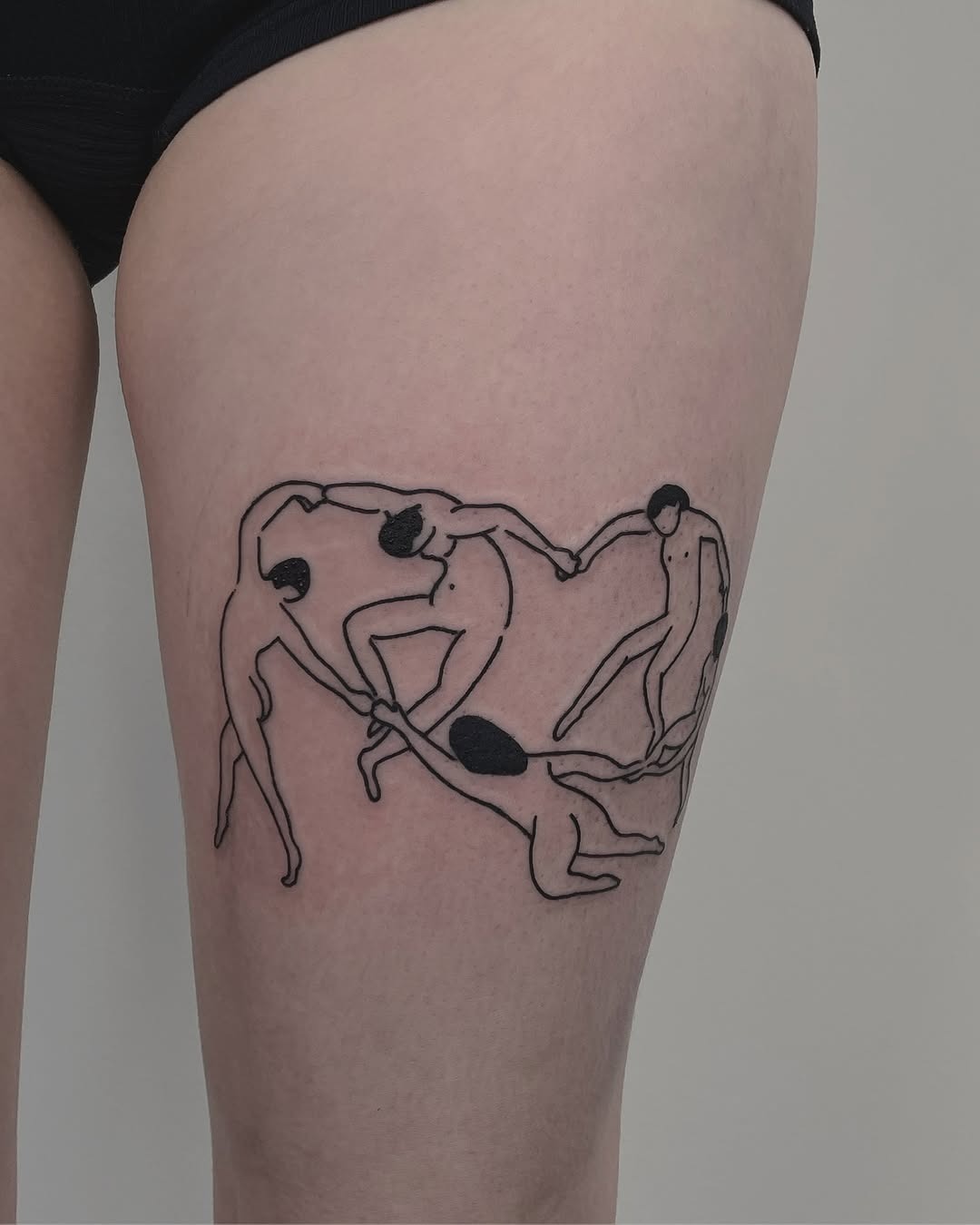 Artistic dancers celebrating movement and connection Tattoo Design