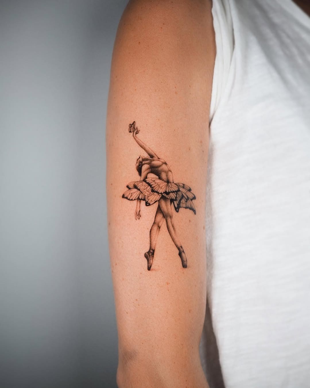 Elegant ballet swan tattoo celebrating dance artistry Tattoo Design