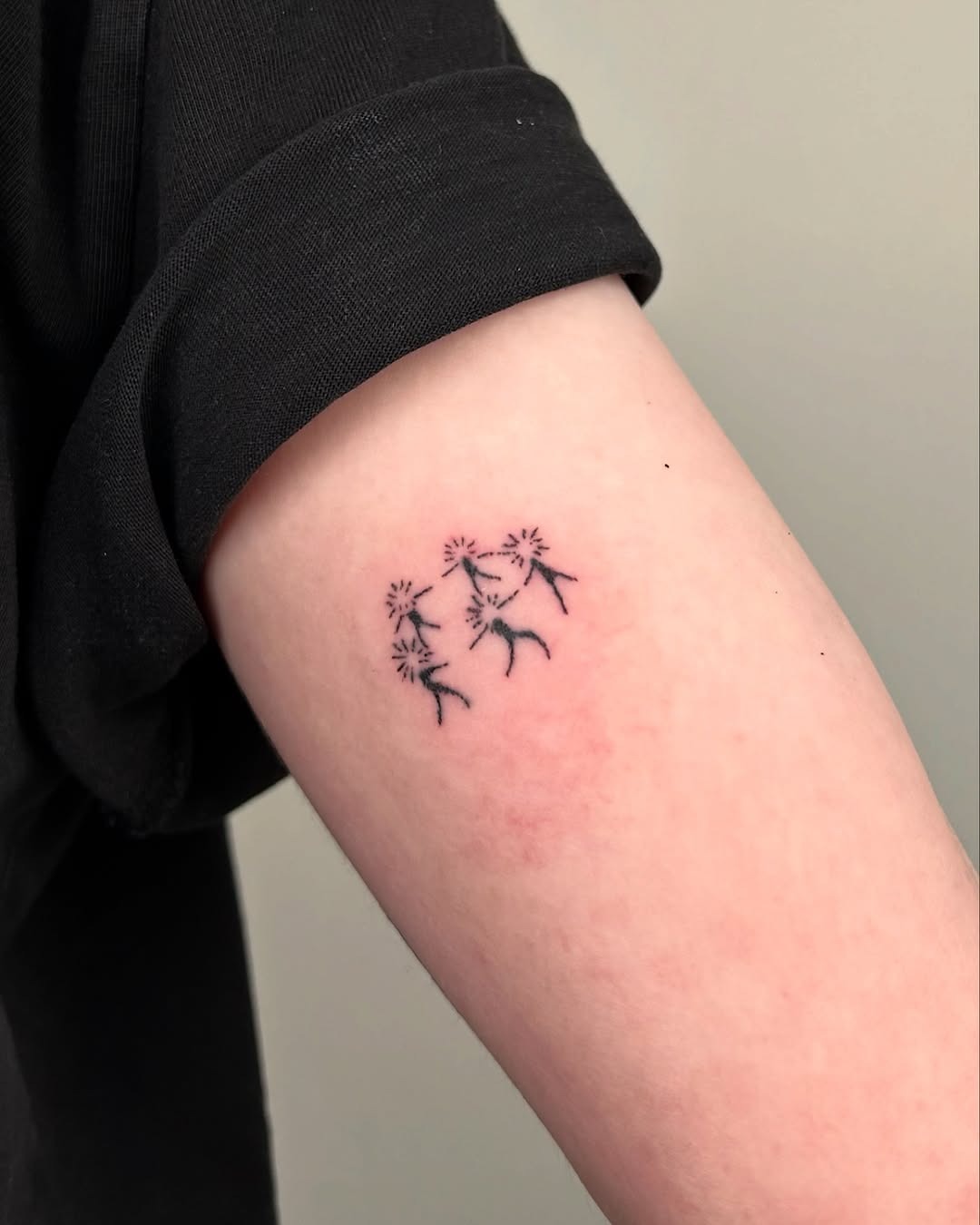 Elegant dancers captured in delicate ink design Tattoo Design
