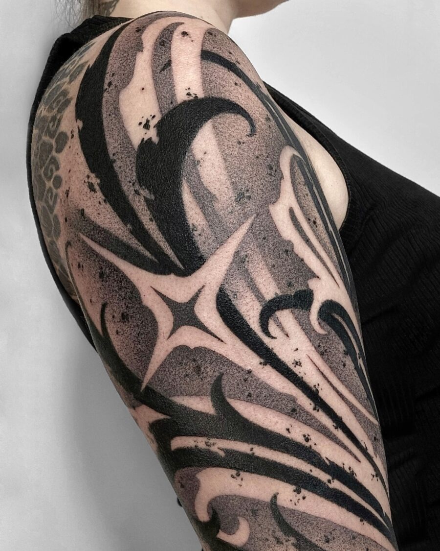 Bold floral and abstract tattoo design Tattoo Design