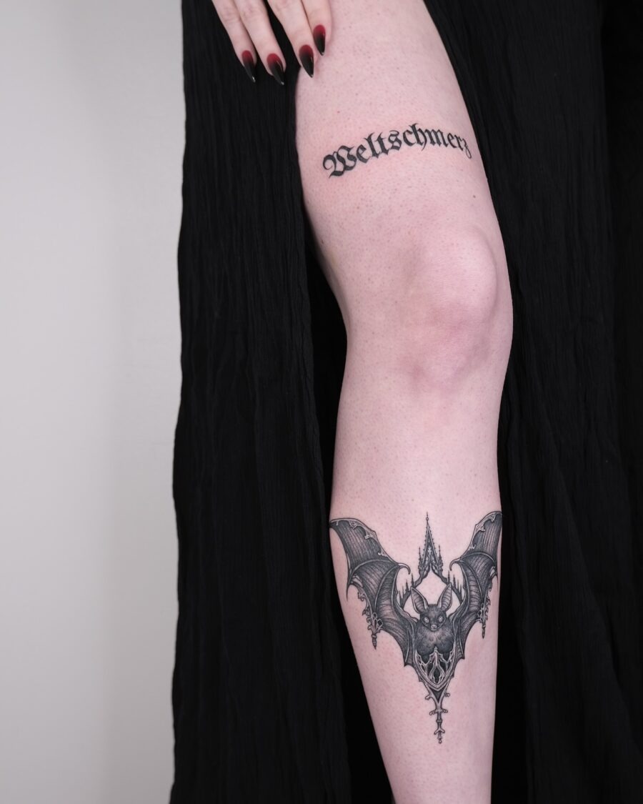 Eerie bat tattoo with gothic appeal Tattoo Design