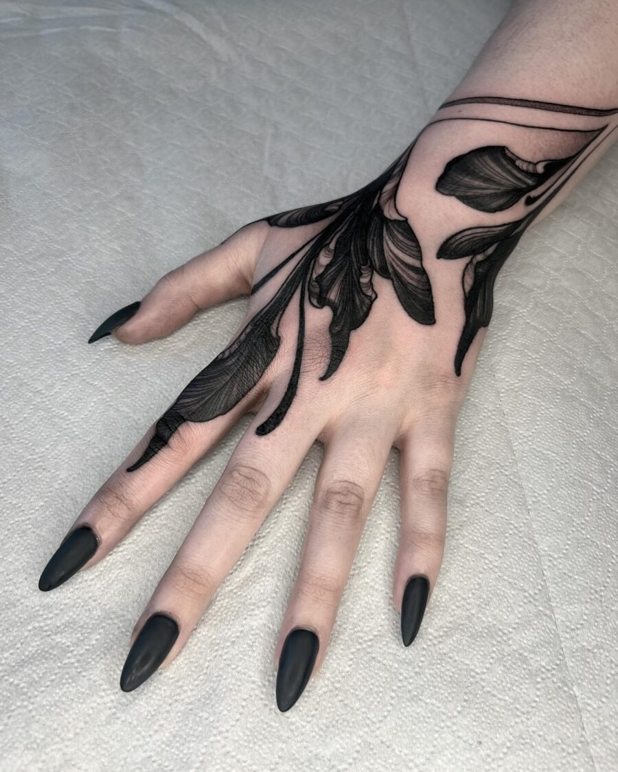 Elegant floral design embracing feminine strength Tattoo Design