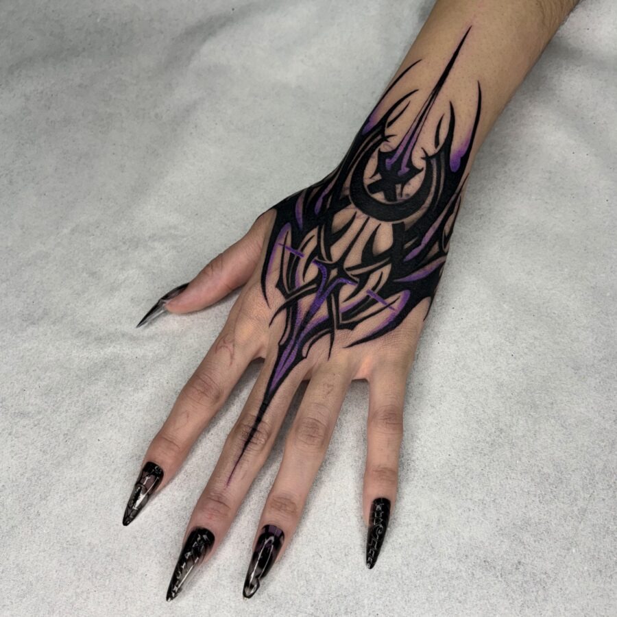 Intricate dark feminine hand tattoo design Tattoo Design