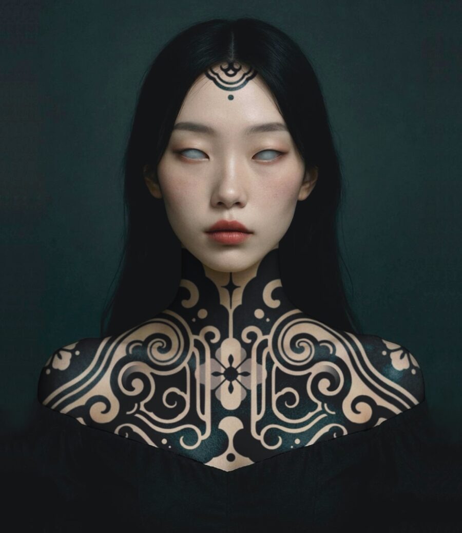 Intricate designs embodying dark femininity. Tattoo Design