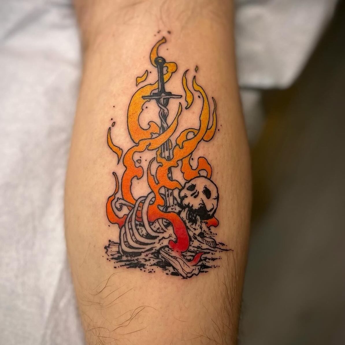 Skull Bonfire Dark Souls Tattoo Tattoo Design