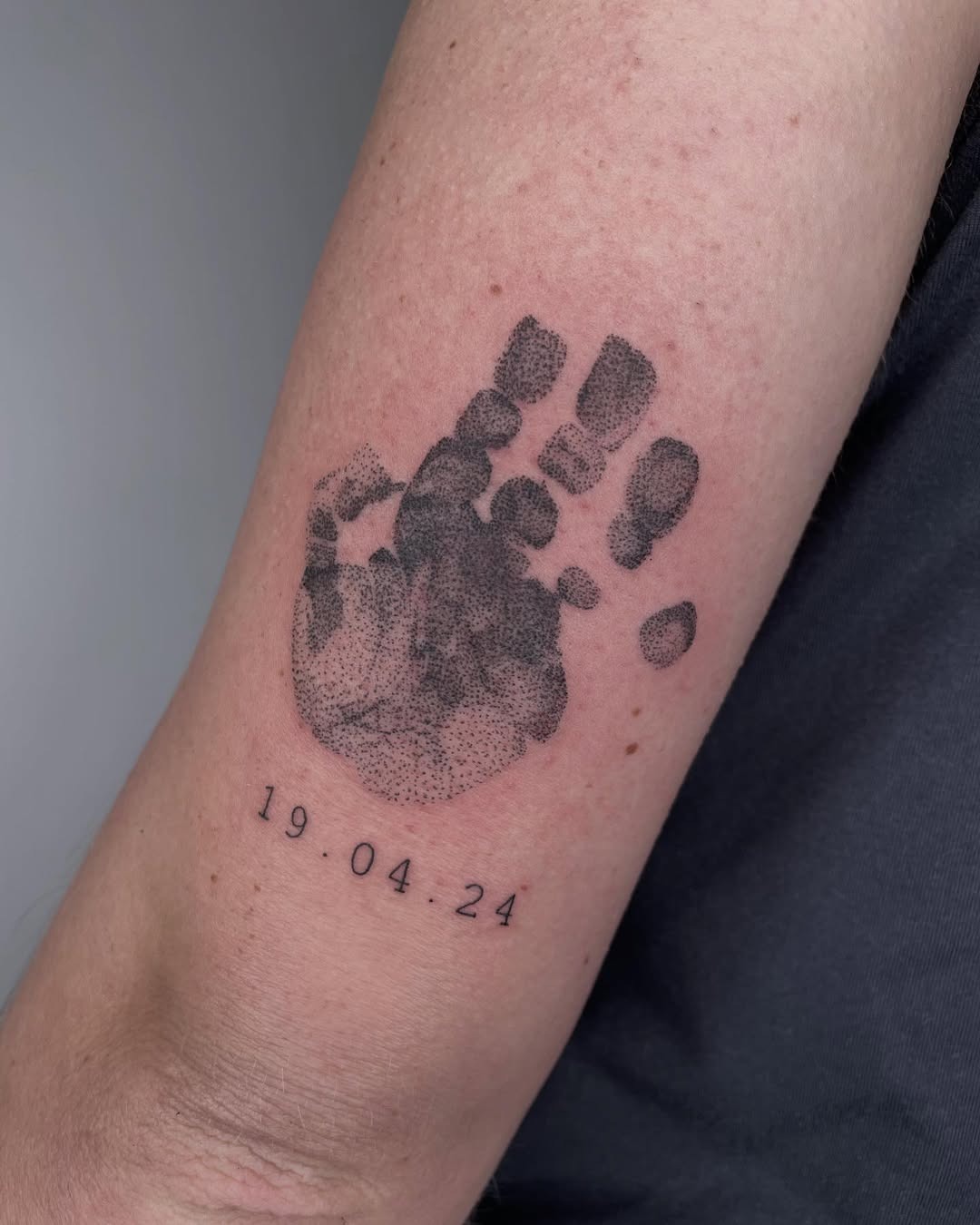 A heartfelt handprint date tattoo design Tattoo Design