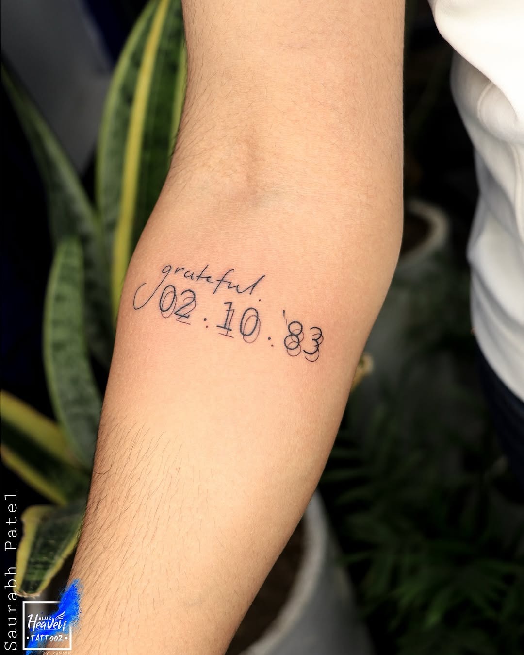 Meaningful date tattoo expressing gratitude Tattoo Design