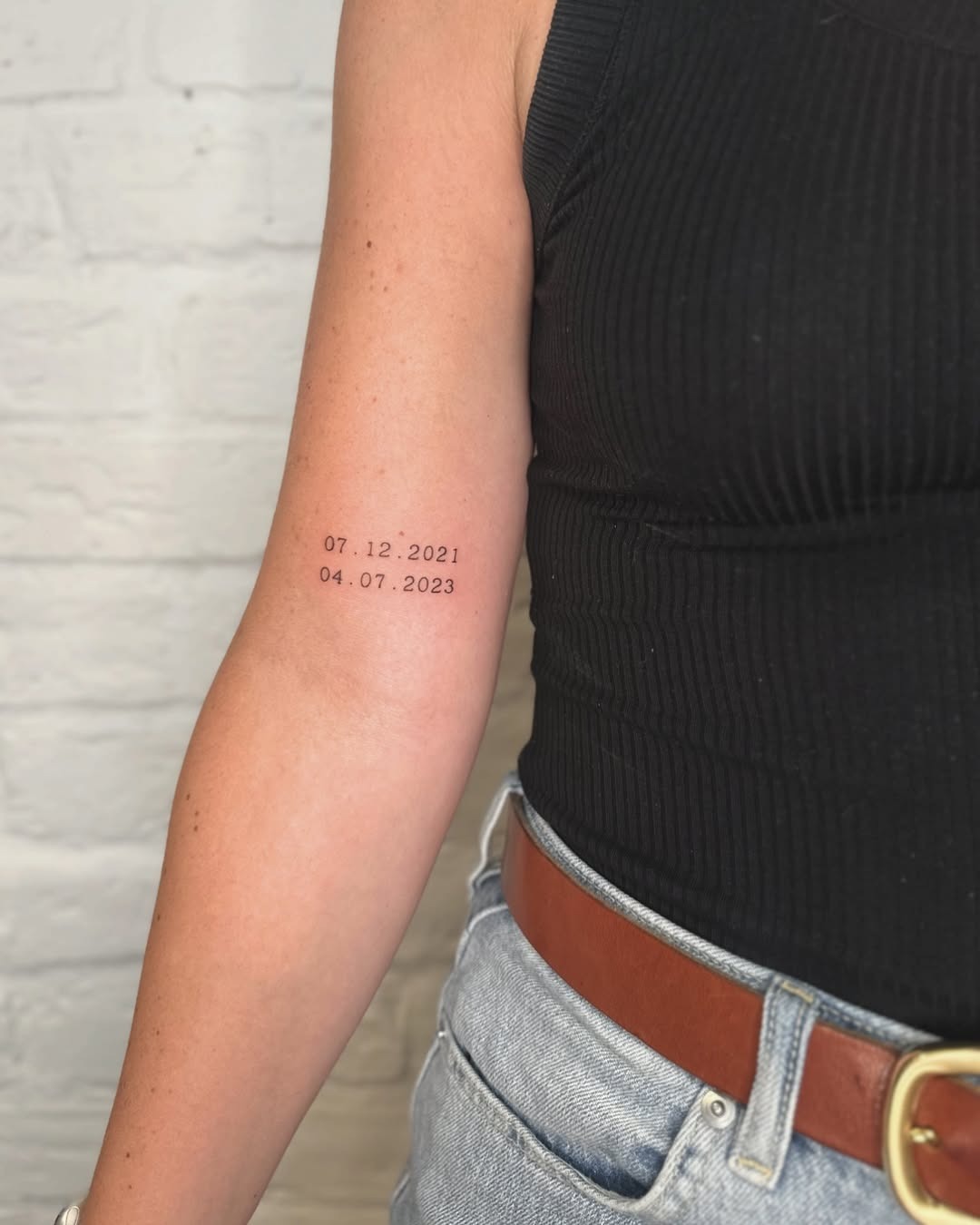 Minimalistic Date Tattoo on Arm Tattoo Design