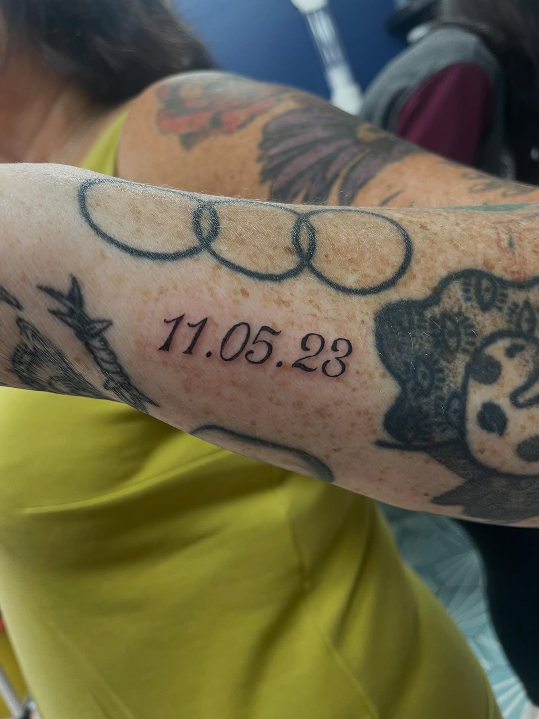 Stylish date tattoo inked on forearm Tattoo Design