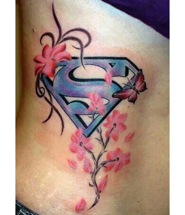 Beautiful Superman withFlower TattoosLogo Tattoos Tattoo Design