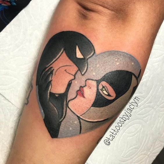 Black and White Cat Woman Tattoo Tattoo Design