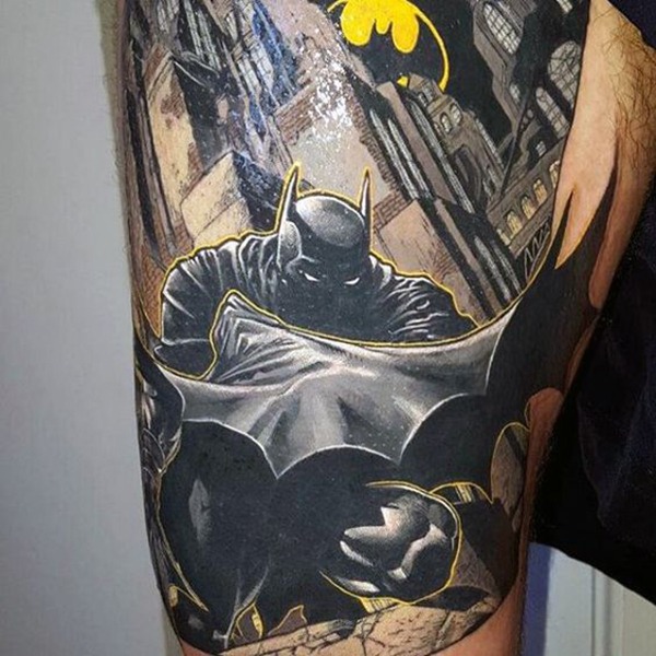 Dc Comics Awesome Batman & Bat Signal Tattoo Tattoo Design