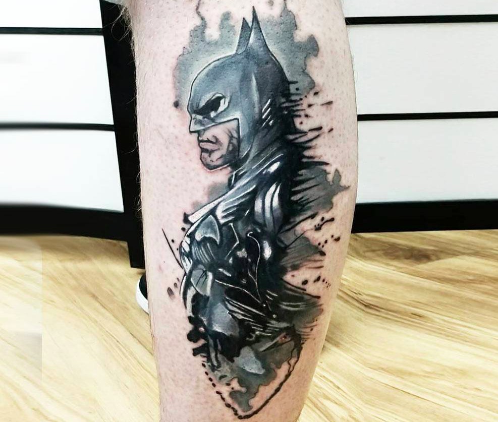 Dc Comics Black & White Simple Batman Tattoo Tattoo Design
