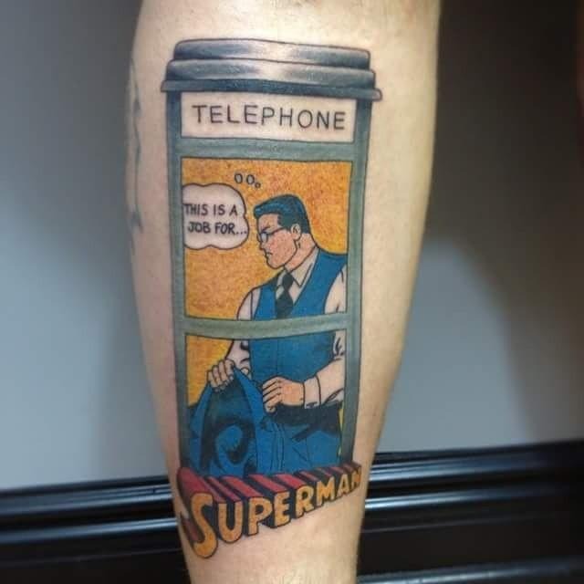 Dc Comics Clark Kent Phone Booth Tattoo Tattoo Design