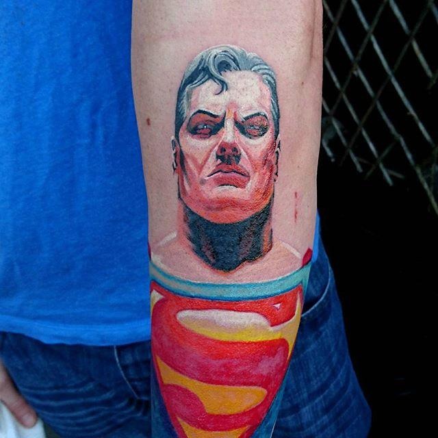Dc Comics Stoic Superman Arm Tattoo Idea Logo Tattoos Tattoo Design