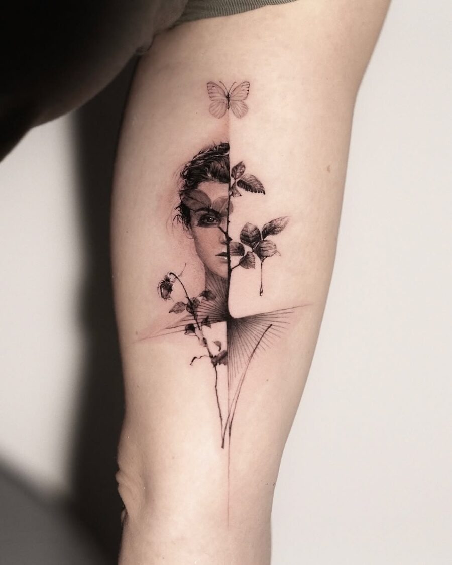 Intricate dead flower tattoo with emotional depth Tattoo Design
